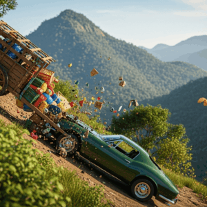 Leia mais sobre o artigo Carreta desgovernada derruba carro em barranco na Bahia