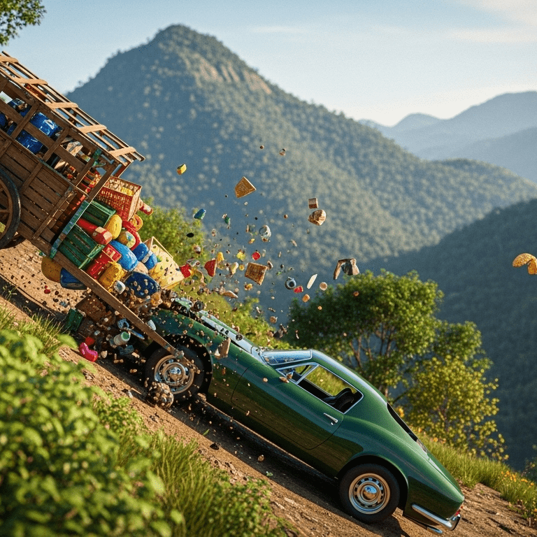 Leia mais sobre o artigo Carreta desgovernada derruba carro em barranco na Bahia