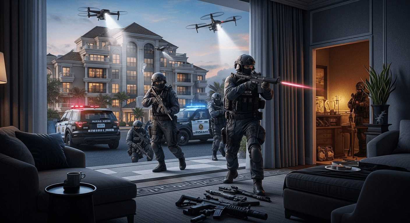 No momento, você está visualizando Polícia apreende arsenal em condomínio de luxo na Barra em operação contra o CV